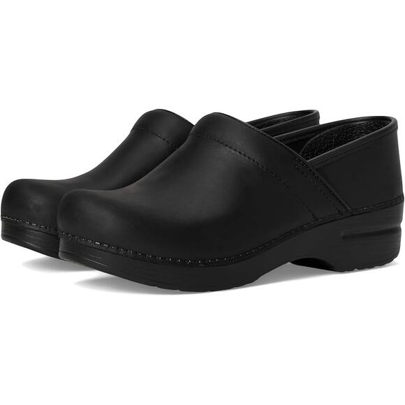 Dansko Womens Professional Oiled Clogs EU 42 Wide US 11.5-12 Black Leather NIB - Picture 2 of 12